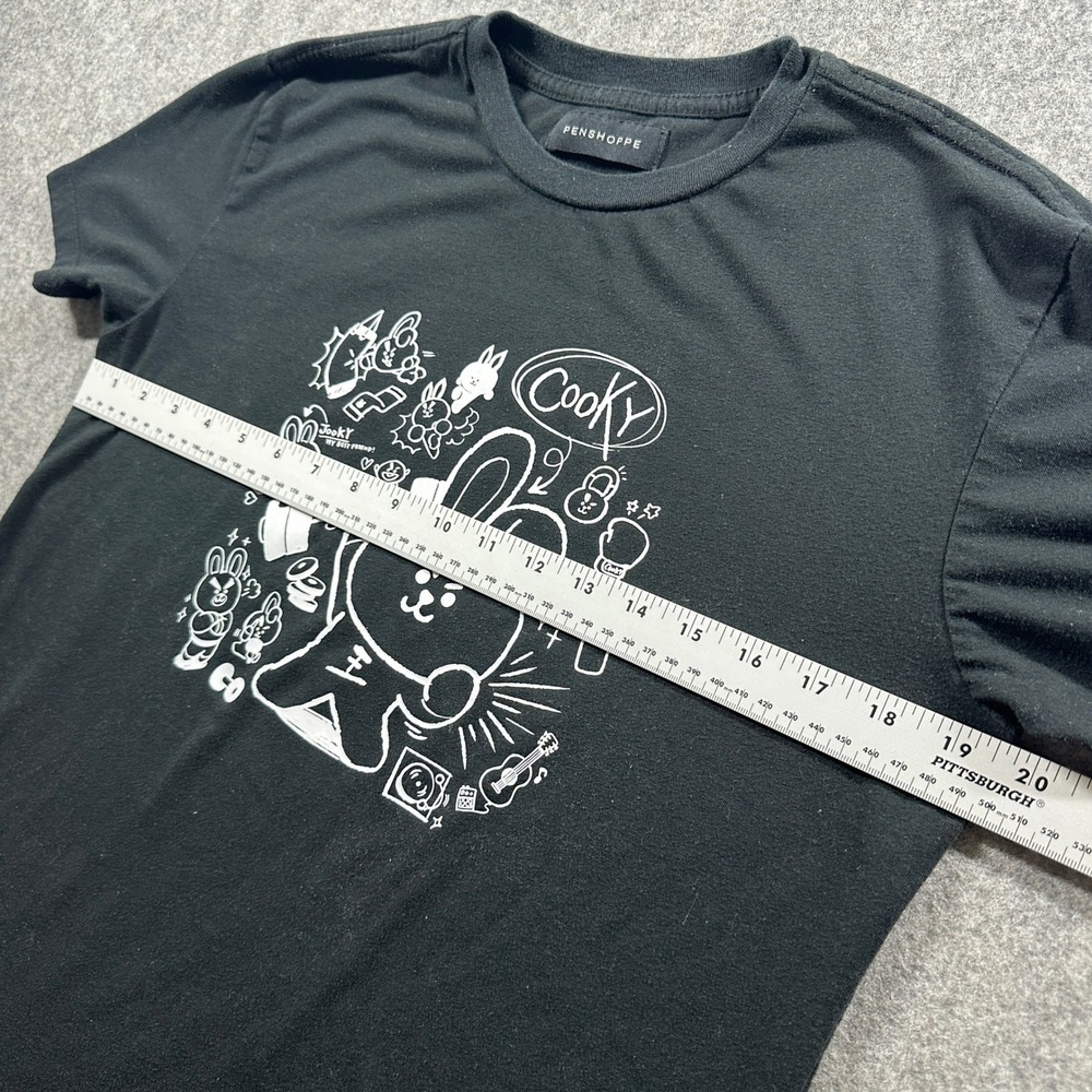 Penshoppe BT21 Graphic T-Shirt Mens Small Black Cooky Relaxed Fit BTS K-Pop - Picture 5 of 7